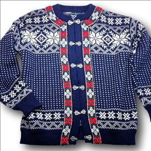 Norwegian Fair Isle Wool Cardigan Dale of Norway XL